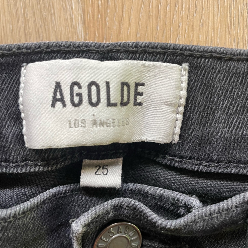 Agolde Black/Charcoal Denim Jeans Size 25 - Picture 3 of 13